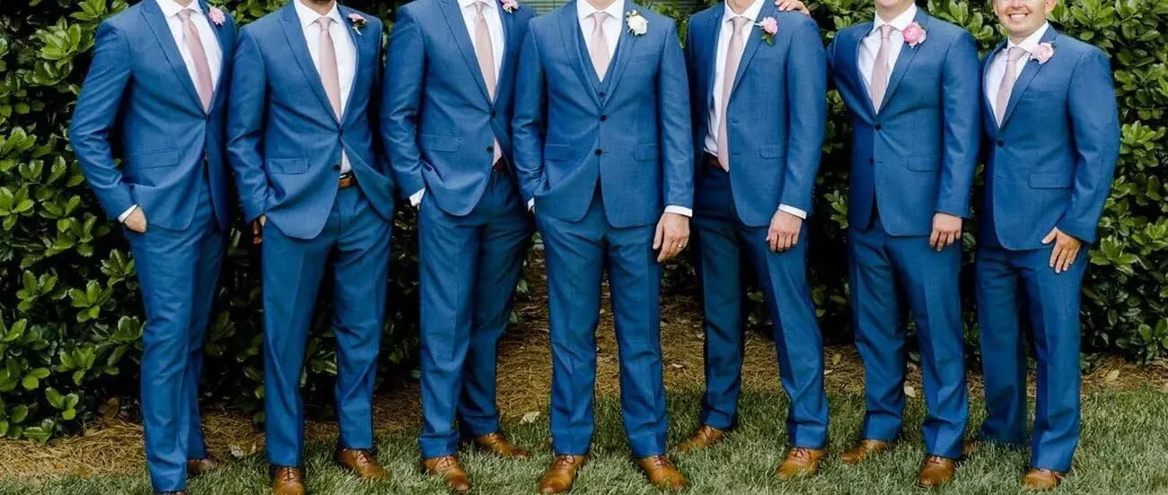 3 Piece Suits for Men Wedding Slim Fit Man Suit Sets Single Breasted Two Button Peak Lapel Blazer Vest Pants Set