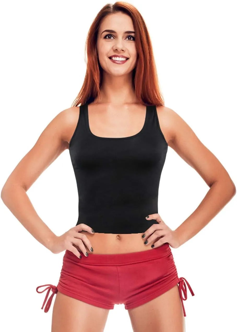 4 Pieces Women's Crop Tops Cotton Basic Tank Tops Racerback Sleeveless Sports Workout Crop Tank Tops