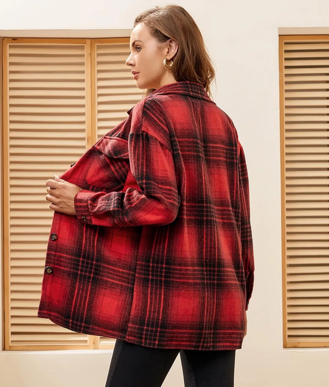 Alex Vando Womens Flannel Shirt Regular Long Sleeve Button Down Flannel Shirts for Women