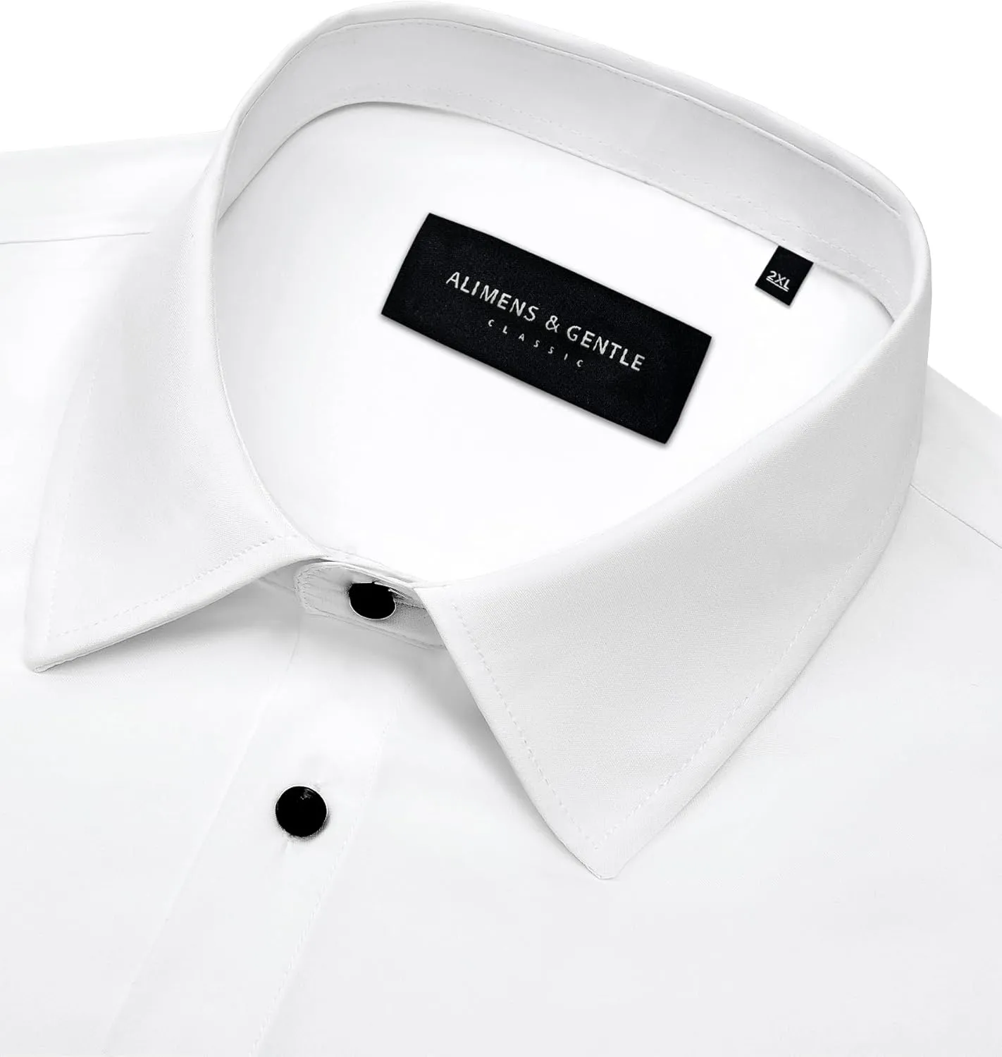 Alimens & Gentle Mens Dress Shirts Stretch Long Sleeve Formal Business Wedding Button Down Shirt Wrinkle Free