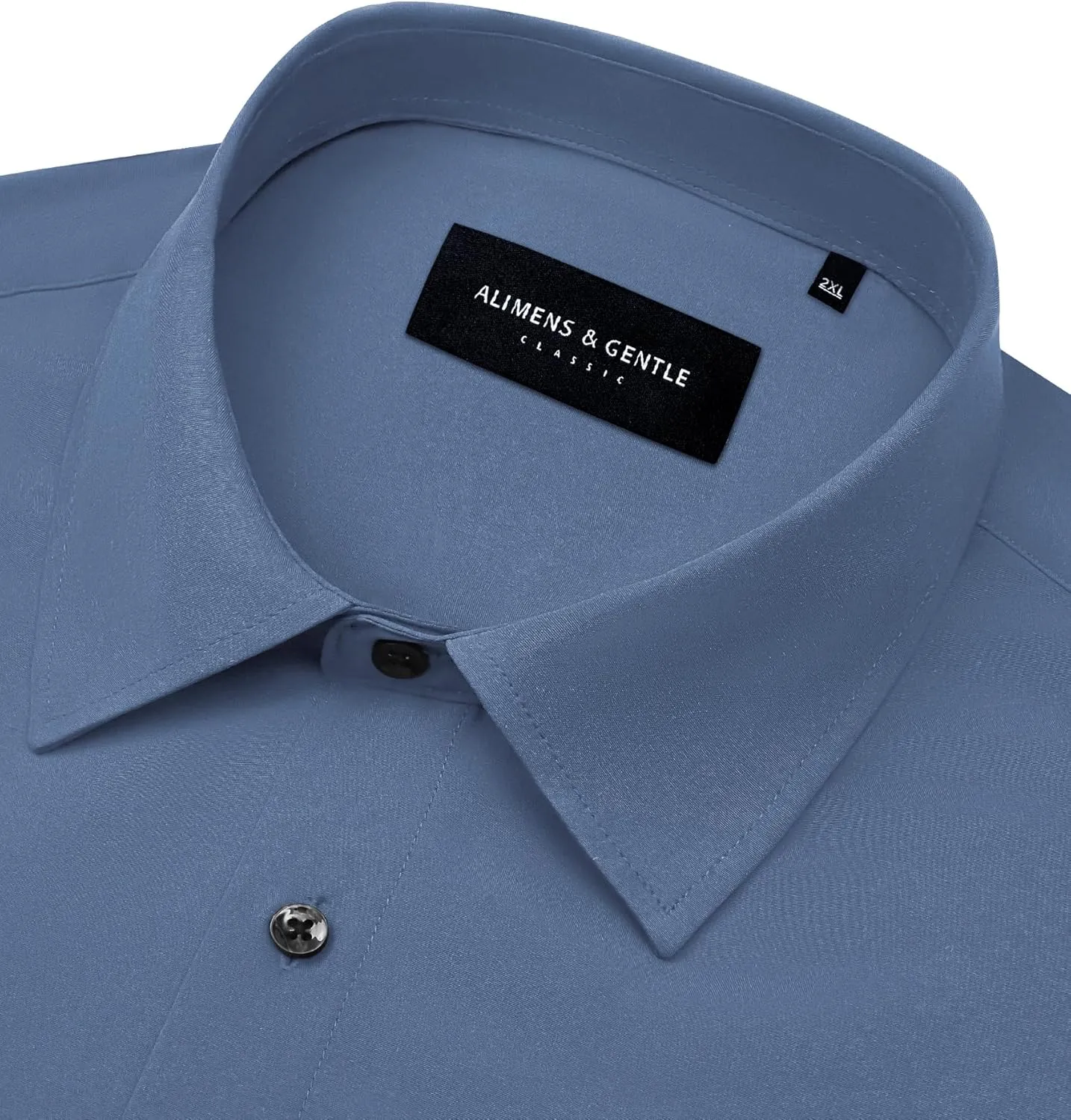 Alimens & Gentle Mens Dress Shirts Stretch Long Sleeve Formal Business Wedding Button Down Shirt Wrinkle Free