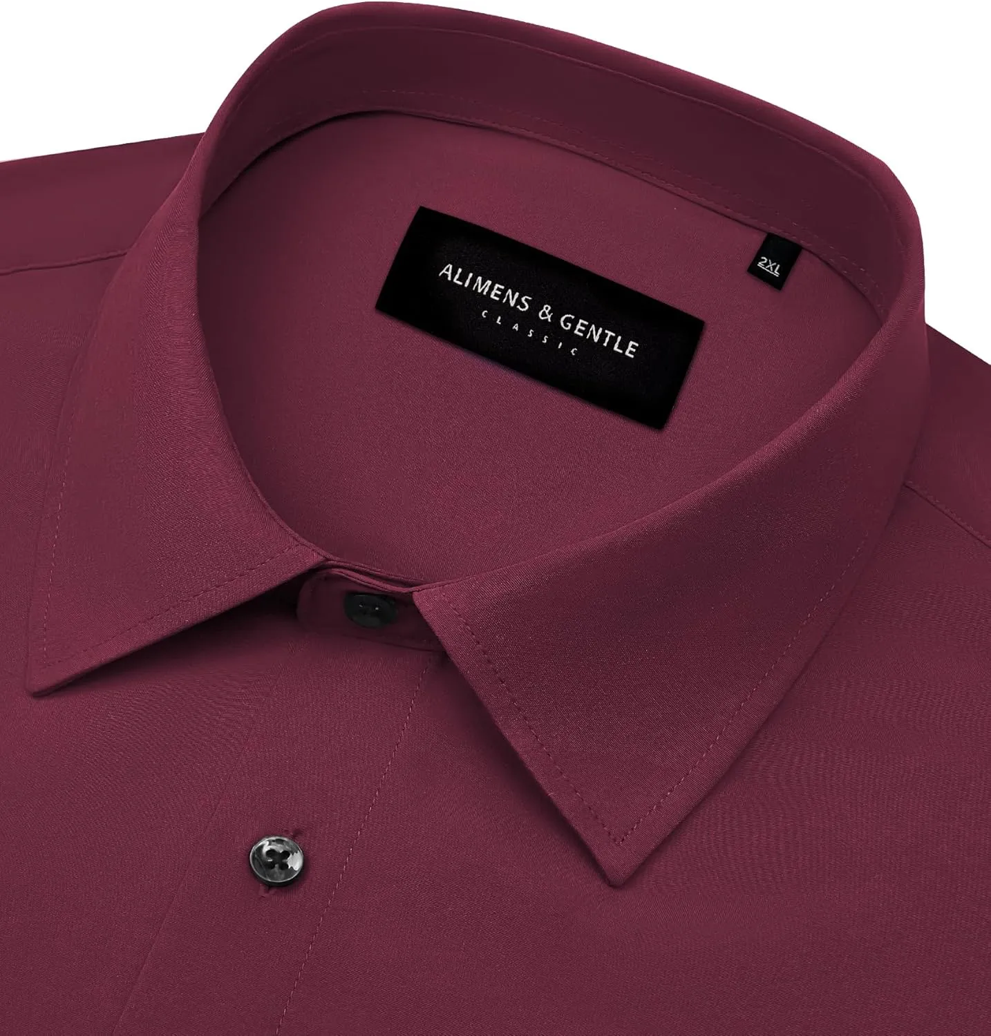 Alimens & Gentle Mens Dress Shirts Stretch Long Sleeve Formal Business Wedding Button Down Shirt Wrinkle Free