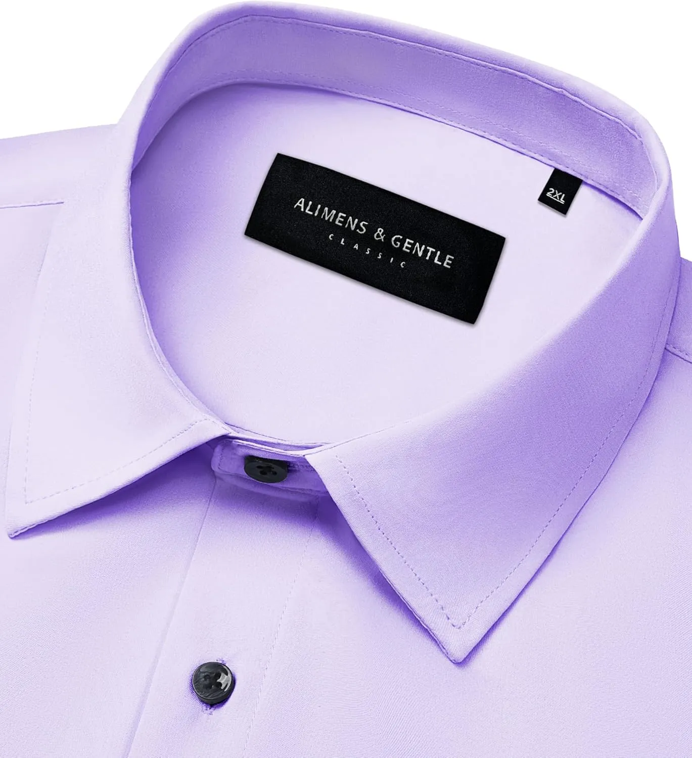 Alimens & Gentle Mens Dress Shirts Stretch Long Sleeve Formal Business Wedding Button Down Shirt Wrinkle Free