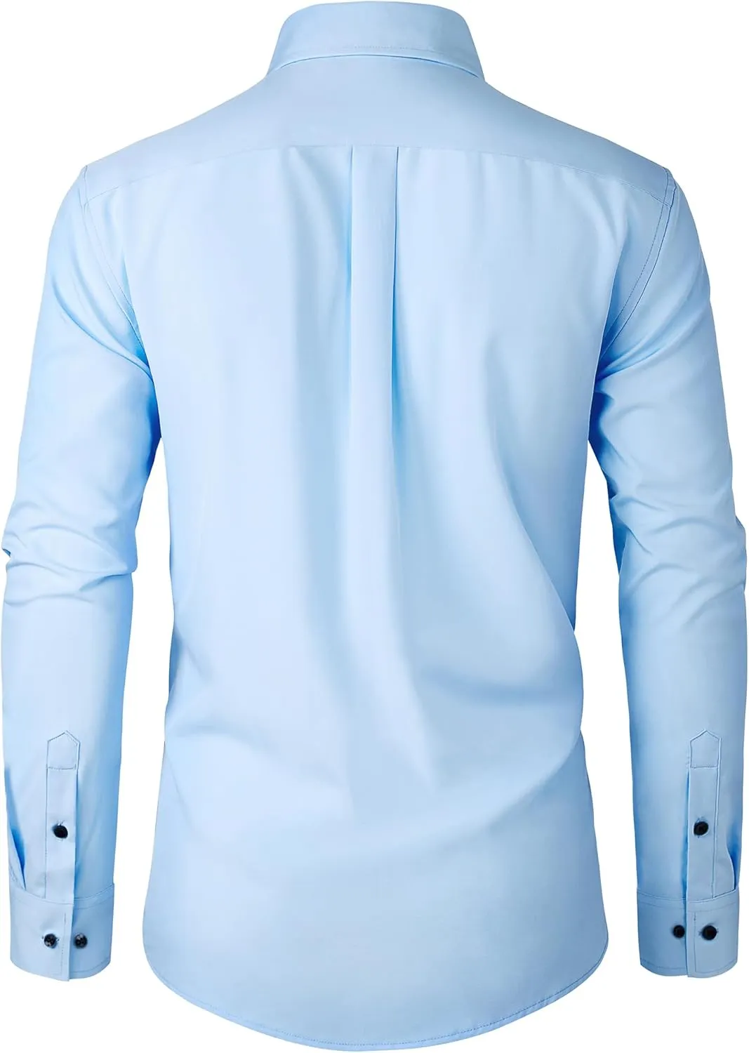 Alimens & Gentle Mens Dress Shirts Stretch Long Sleeve Formal Business Wedding Button Down Shirt Wrinkle Free