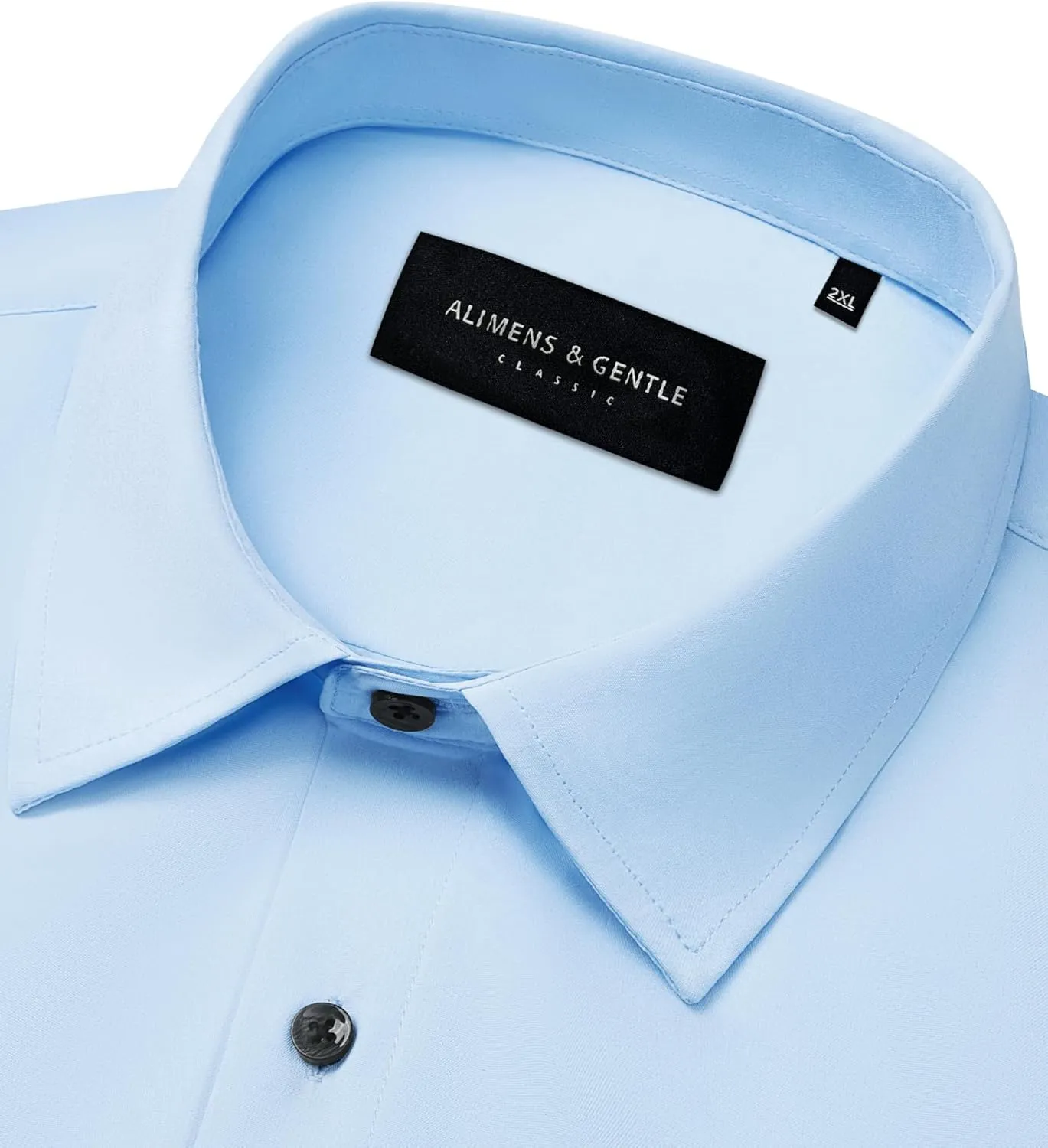Alimens & Gentle Mens Dress Shirts Stretch Long Sleeve Formal Business Wedding Button Down Shirt Wrinkle Free