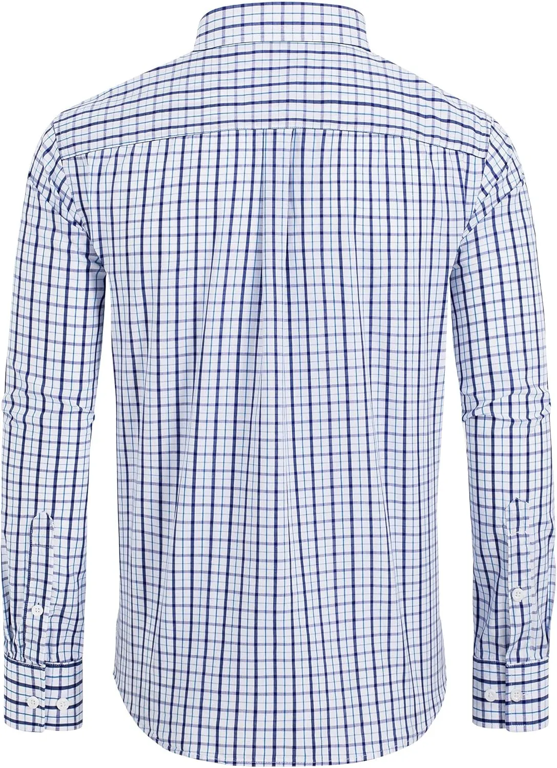 Alimens & Gentle Men's Plaid Button Down Shirts Cotton Long Sleeve Dress Shirts Regular Fit Gingham Shirts