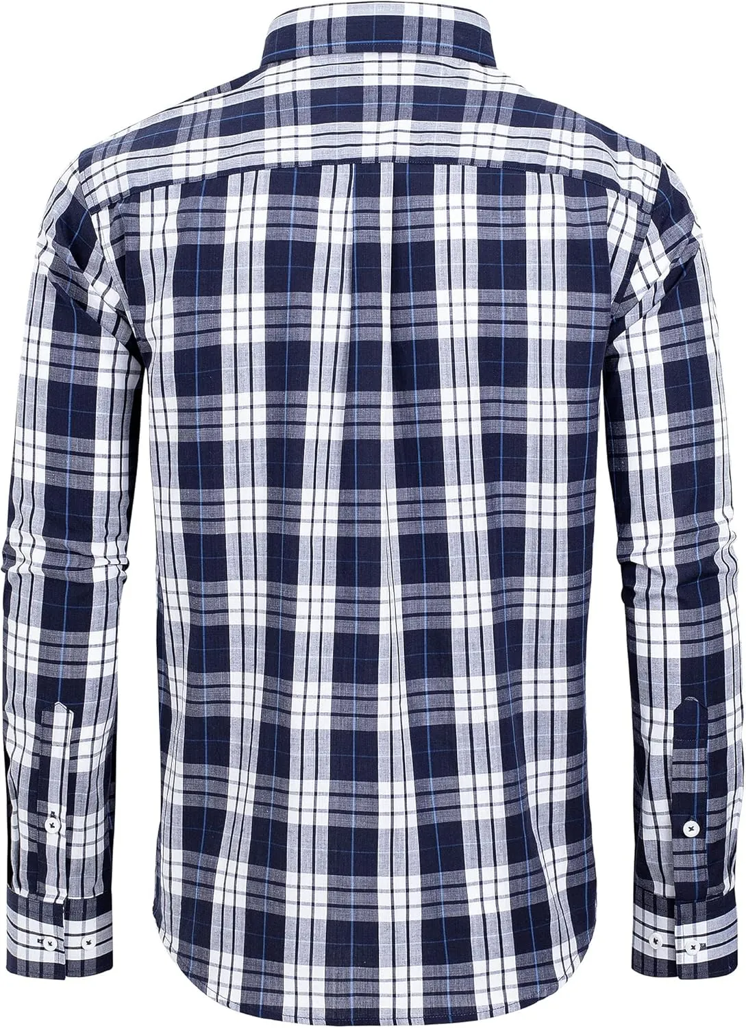 Alimens & Gentle Men's Plaid Button Down Shirts Cotton Long Sleeve Dress Shirts Regular Fit Gingham Shirts