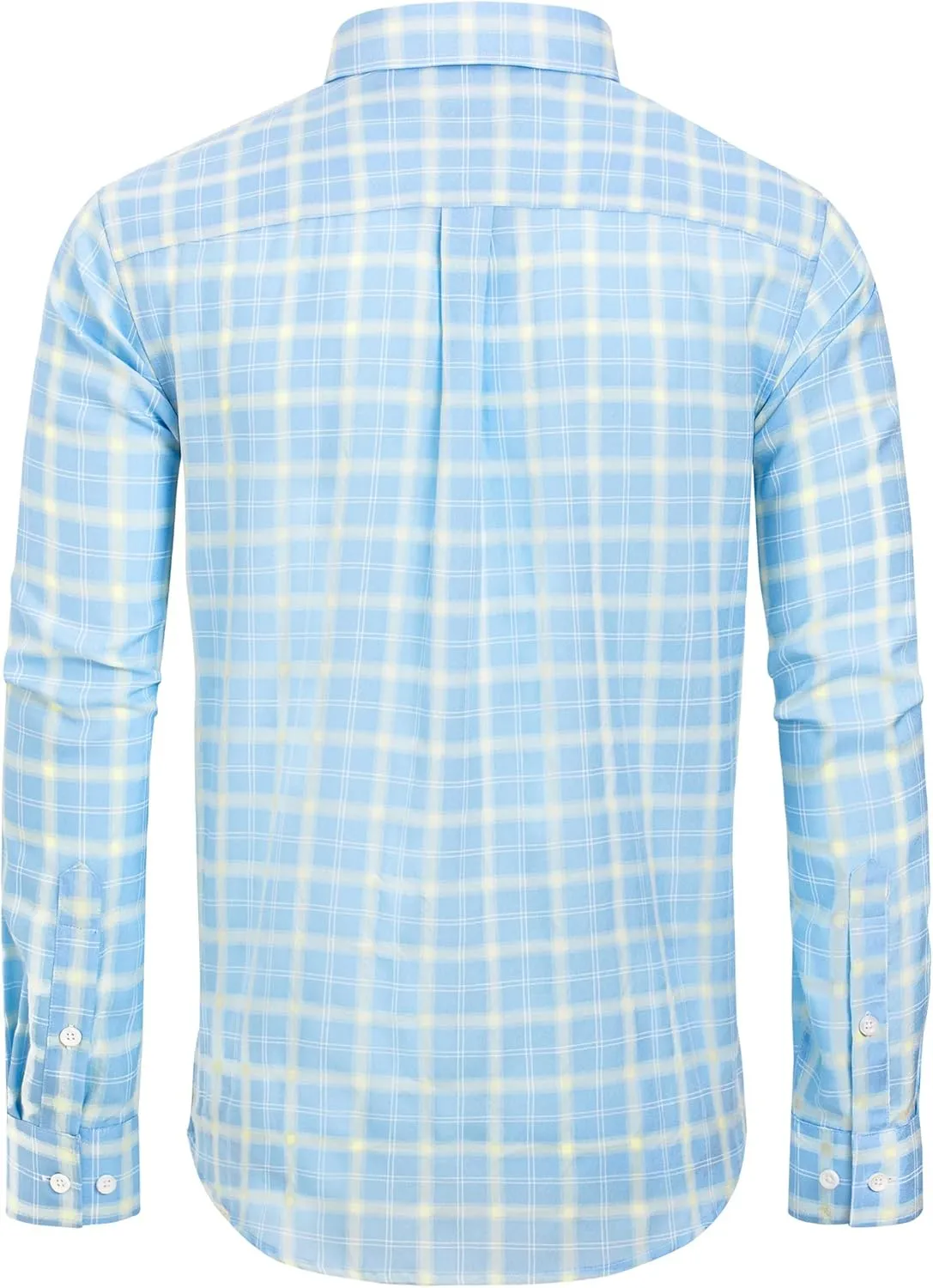 Alimens & Gentle Men's Plaid Button Down Shirts Cotton Long Sleeve Dress Shirts Regular Fit Gingham Shirts