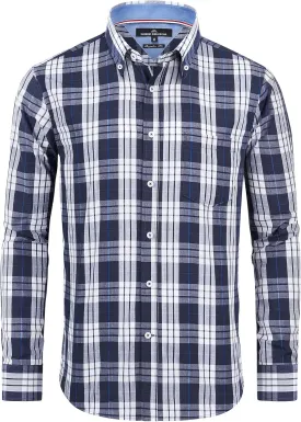 Alimens & Gentle Men's Plaid Button Down Shirts Cotton Long Sleeve Dress Shirts Regular Fit Gingham Shirts