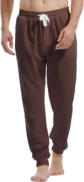 AMY COULEE Men's Casual Joggers Cotton Sweatpants Workout Athletic Pants with Pockets Drawstring Gym Running Pants