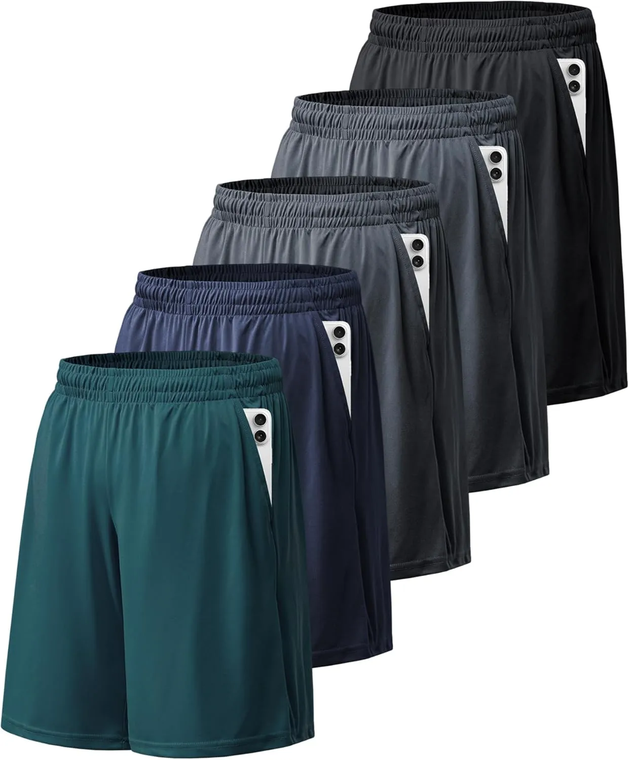 BALENNZ Athletic Shorts for Men with Pockets and Elastic Waistband Quick Dry Activewear