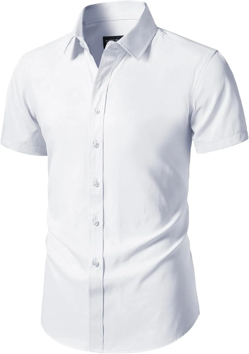 BEILU Men's Stain Shield Short Sleeve Slim Fit Formal Dress Shirts Business Casual Button Down Shirts