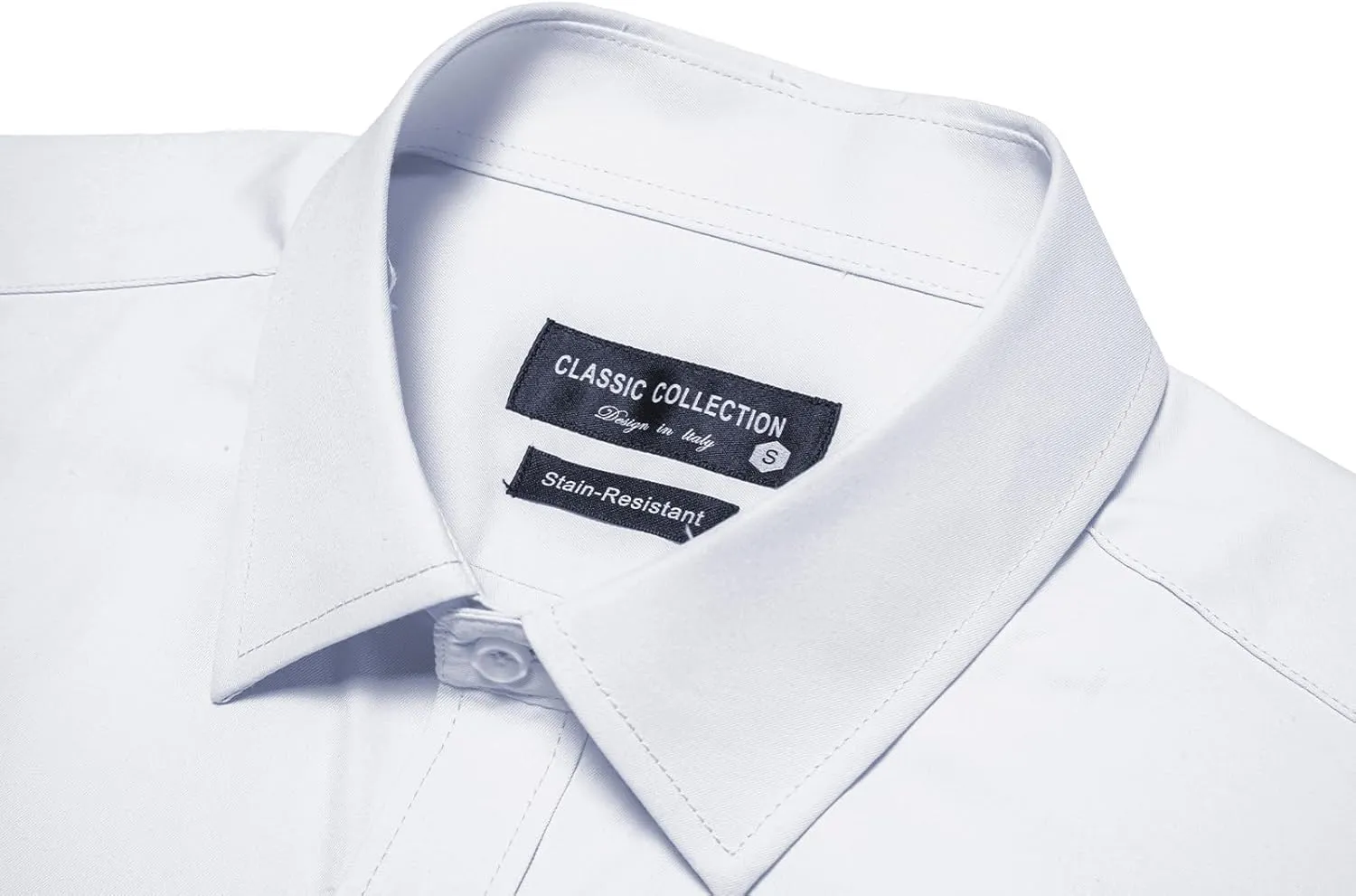 BEILU Men's Stain Shield Short Sleeve Slim Fit Formal Dress Shirts Business Casual Button Down Shirts