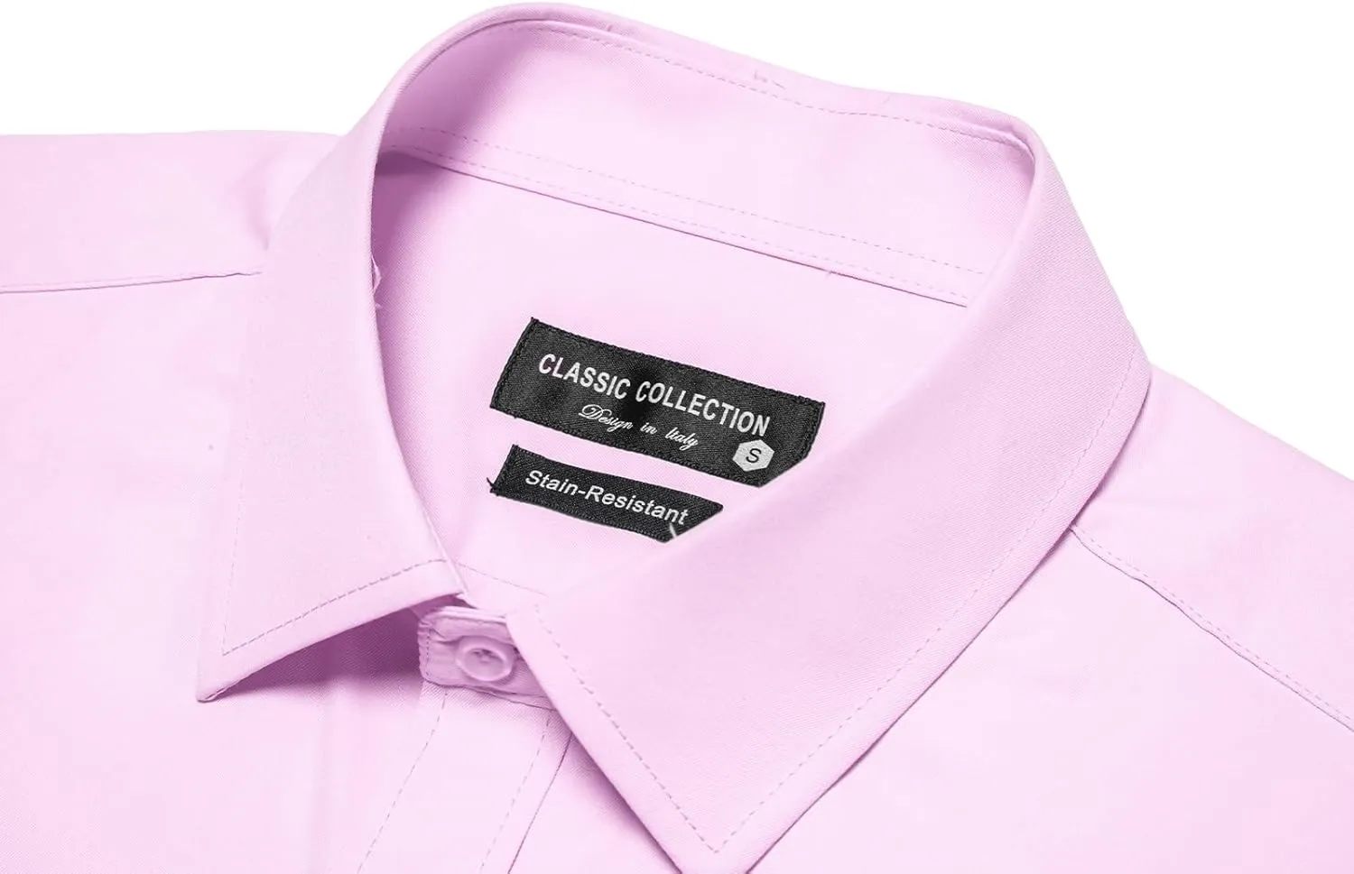 BEILU Men's Stain Shield Short Sleeve Slim Fit Formal Dress Shirts Business Casual Button Down Shirts