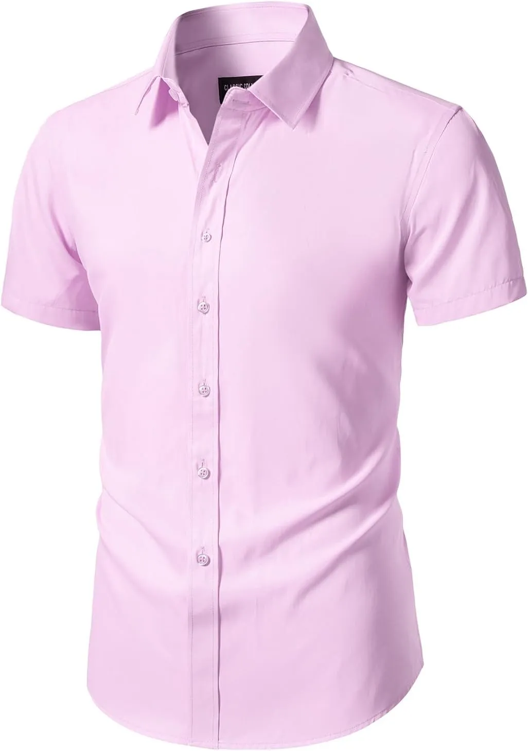 BEILU Men's Stain Shield Short Sleeve Slim Fit Formal Dress Shirts Business Casual Button Down Shirts