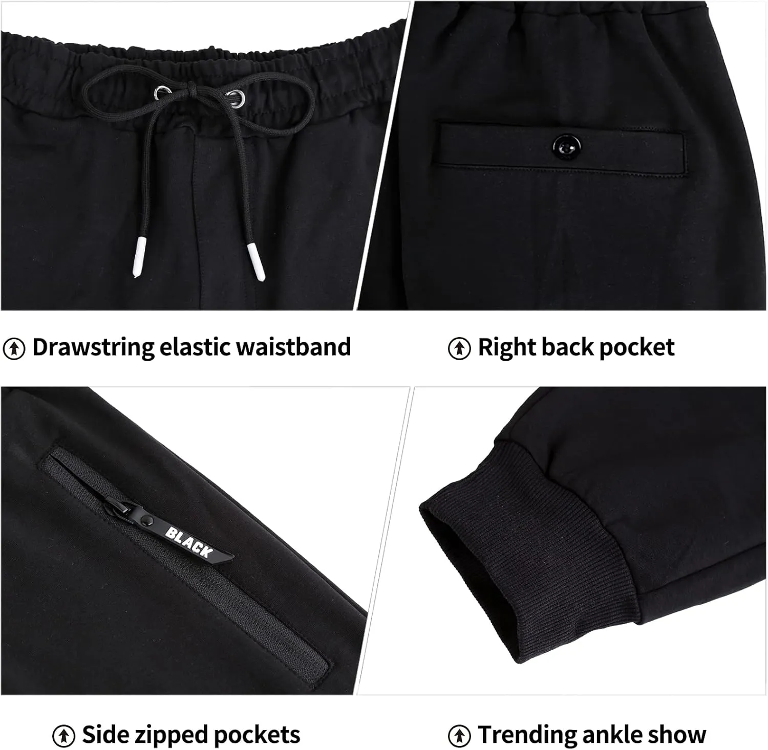 BUXKR Mens Casual Joggers Sweatpants for Jogging,Running or Athletic Activities