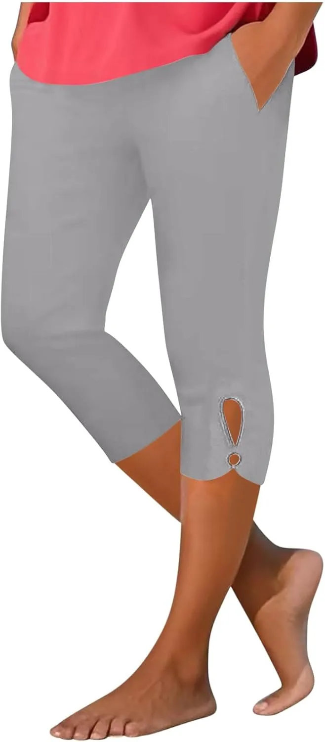 Capri Leggings for Women with Pockets Stretchy Soft High Waisted Yoga Pants Workout Exercise Hiking Capri Pants 2025