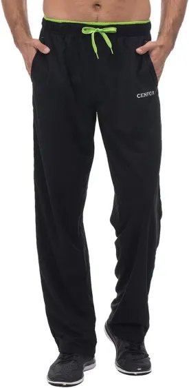 CENFOR Men's Sweatpants with Pockets Open Bottom Workout Pants, for Athletic, Jogging, Training, Casual