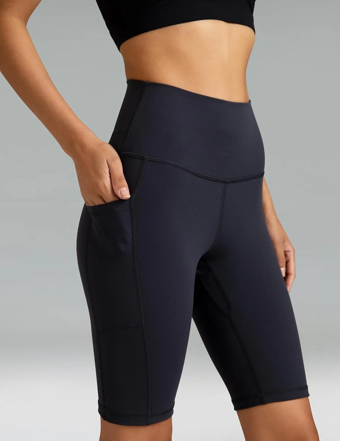 Colorfulkoala Women's High Waisted Biker Shorts with Pockets 8" /10" Inseam Workout Yoga Shorts Running Tights
