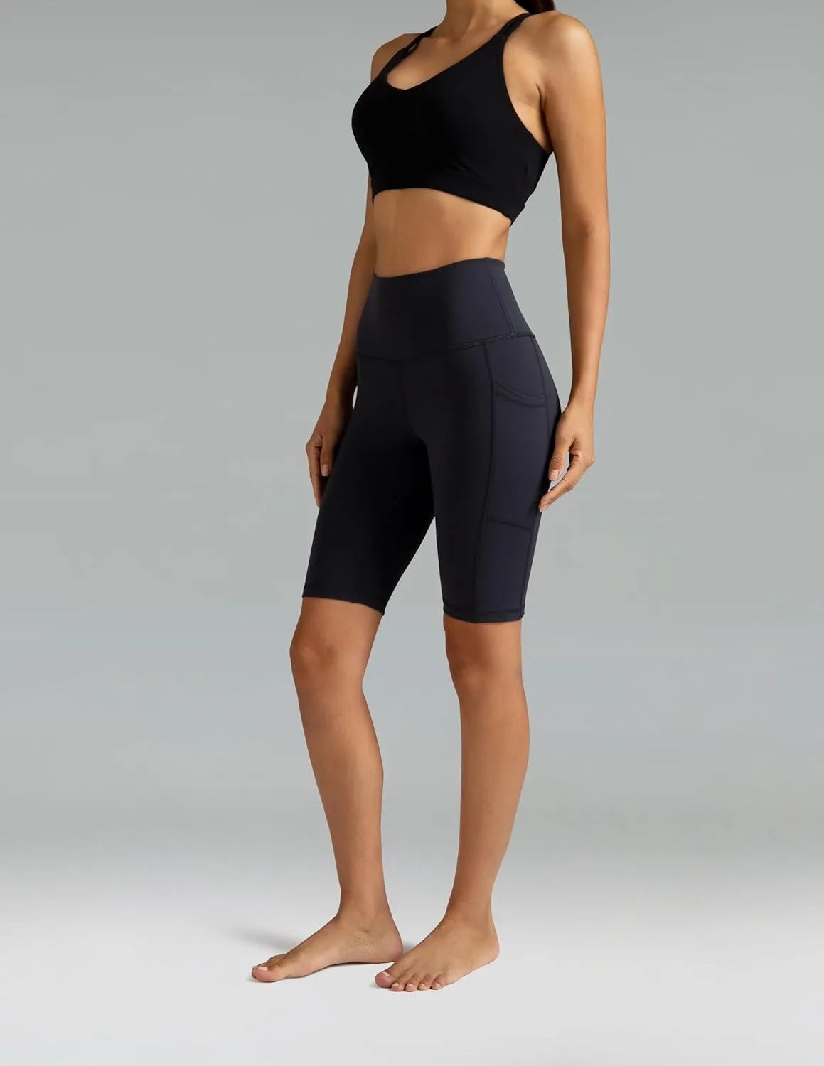 Colorfulkoala Women's High Waisted Biker Shorts with Pockets 8" /10" Inseam Workout Yoga Shorts Running Tights