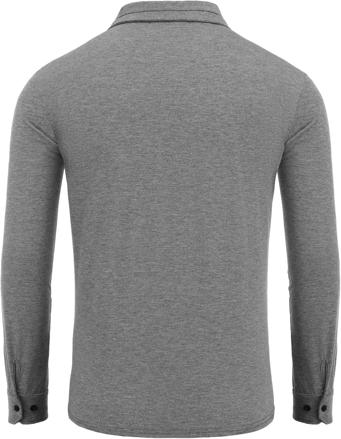 COOFANDY Men's Casual Polo Shirt Long Sleeve Classic Plaid Button Tees with Pockets