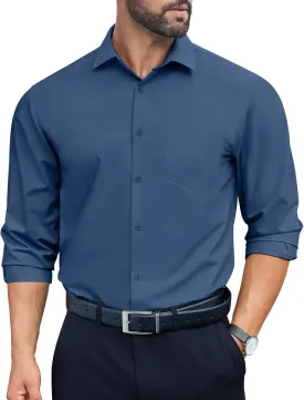 COOFANDY Mens Dress Shirts Long Sleeve Wrinkle Free Button Down Shirts Formal Business Shirt