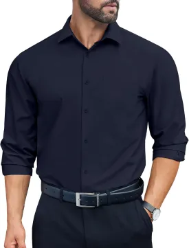 COOFANDY Mens Dress Shirts Long Sleeve Wrinkle Free Button Down Shirts Formal Business Shirt