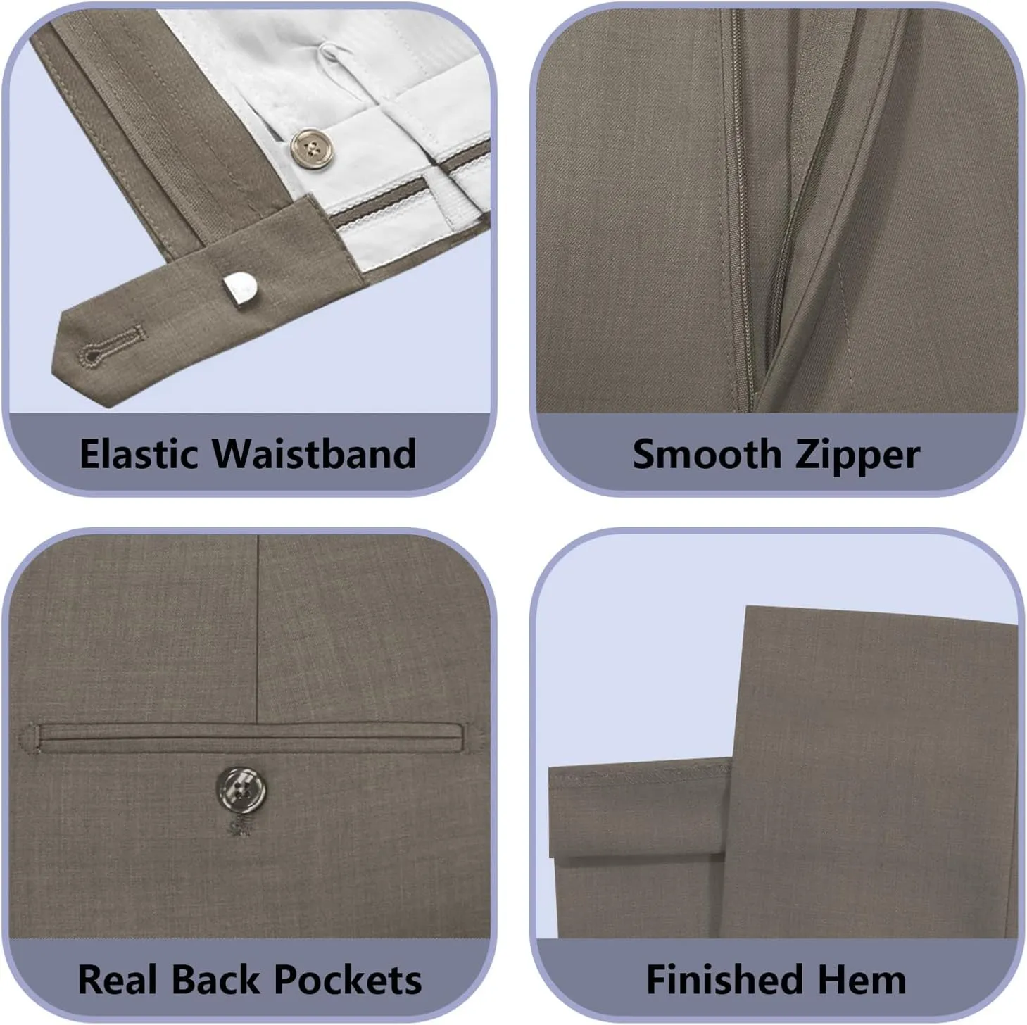 Cooper & Nelson Men's Suit Slim Fit, 3 Piece Suits for Men, One Button Solid Jacket Vest Pants with Tie, Tuxedo Set