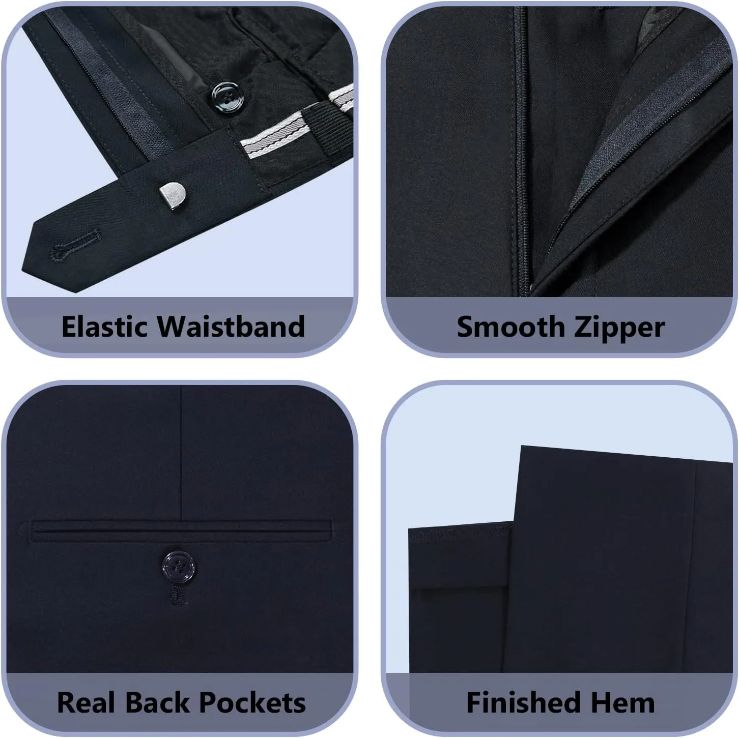 Cooper & Nelson Men's Suit Slim Fit, 3 Piece Suits for Men, One Button Solid Jacket Vest Pants with Tie, Tuxedo Set