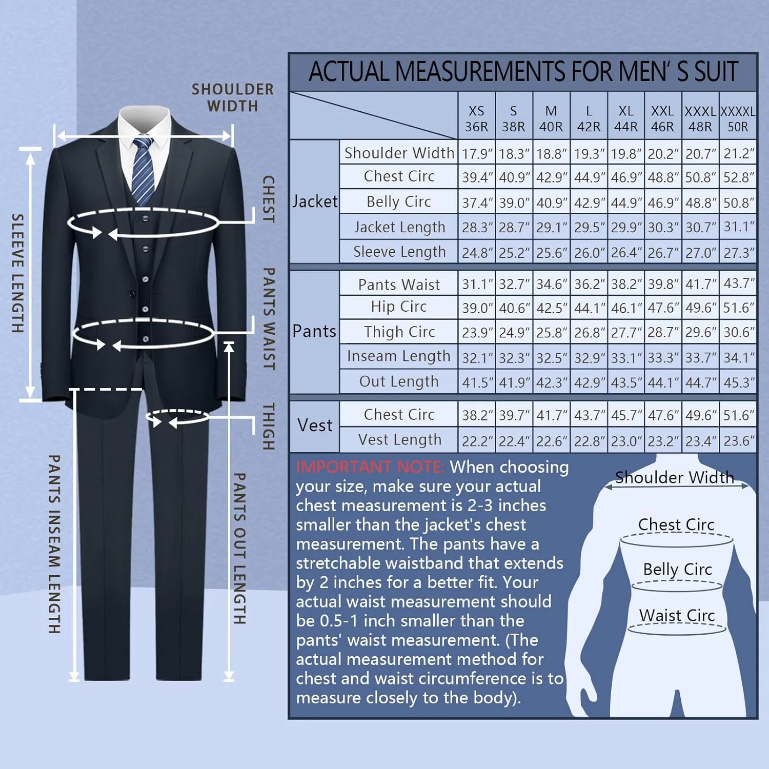 Cooper & Nelson Men's Suit Slim Fit, 3 Piece Suits for Men, One Button Solid Jacket Vest Pants with Tie, Tuxedo Set
