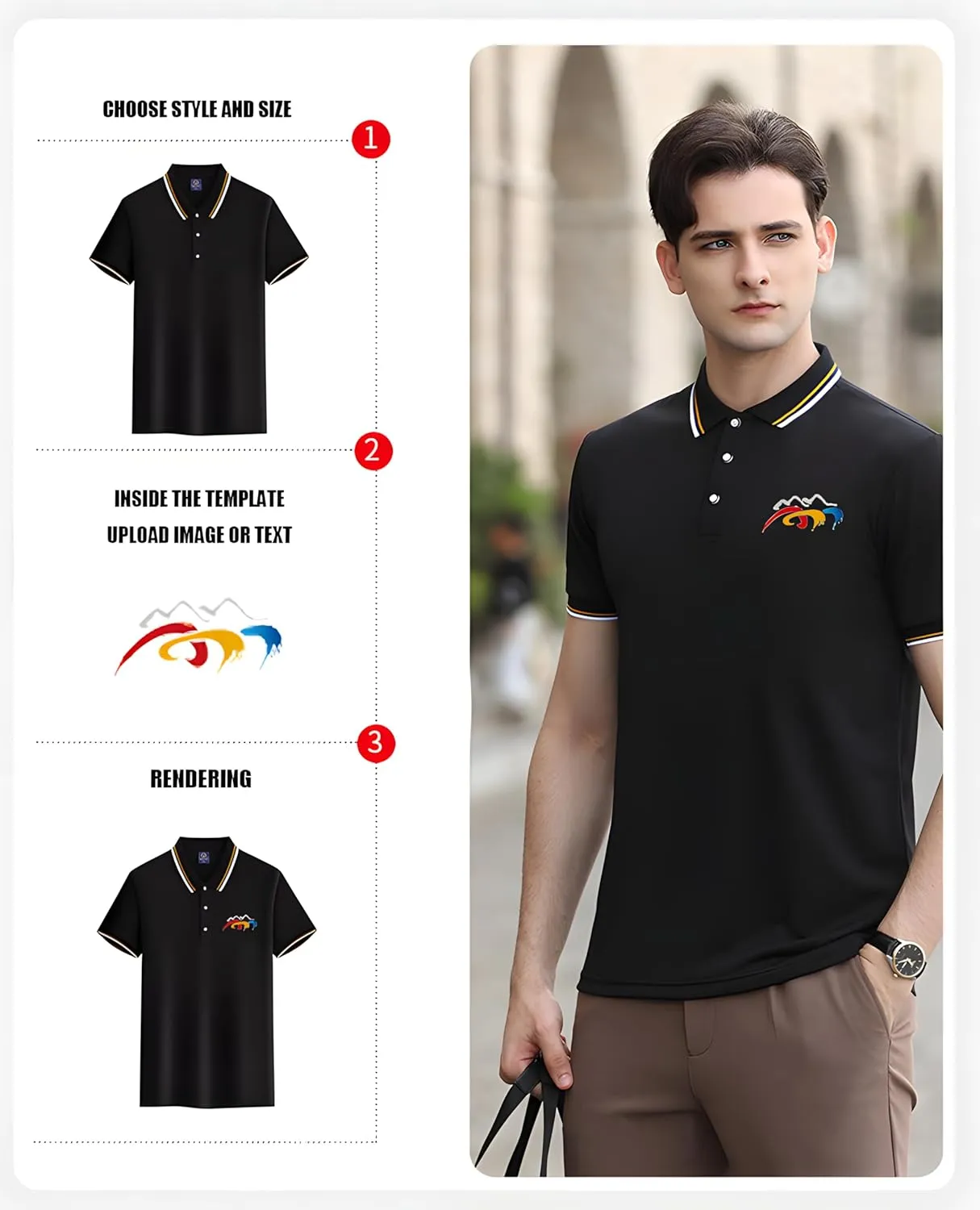 Custom Polo Shirt for Men Women Design Your Own Personalized Golf Tee Work Shirt