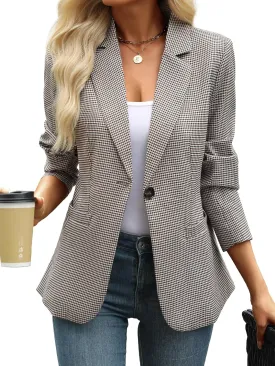 ELLEVEN Women's Blazer Business Casual Lightweight Suit - Long Sleeve Slim Fit Work Office Jacket with Pockets