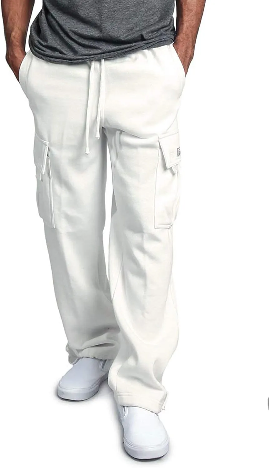 G-Style USA Men's Solid Fleece Heavyweight Cargo Pants