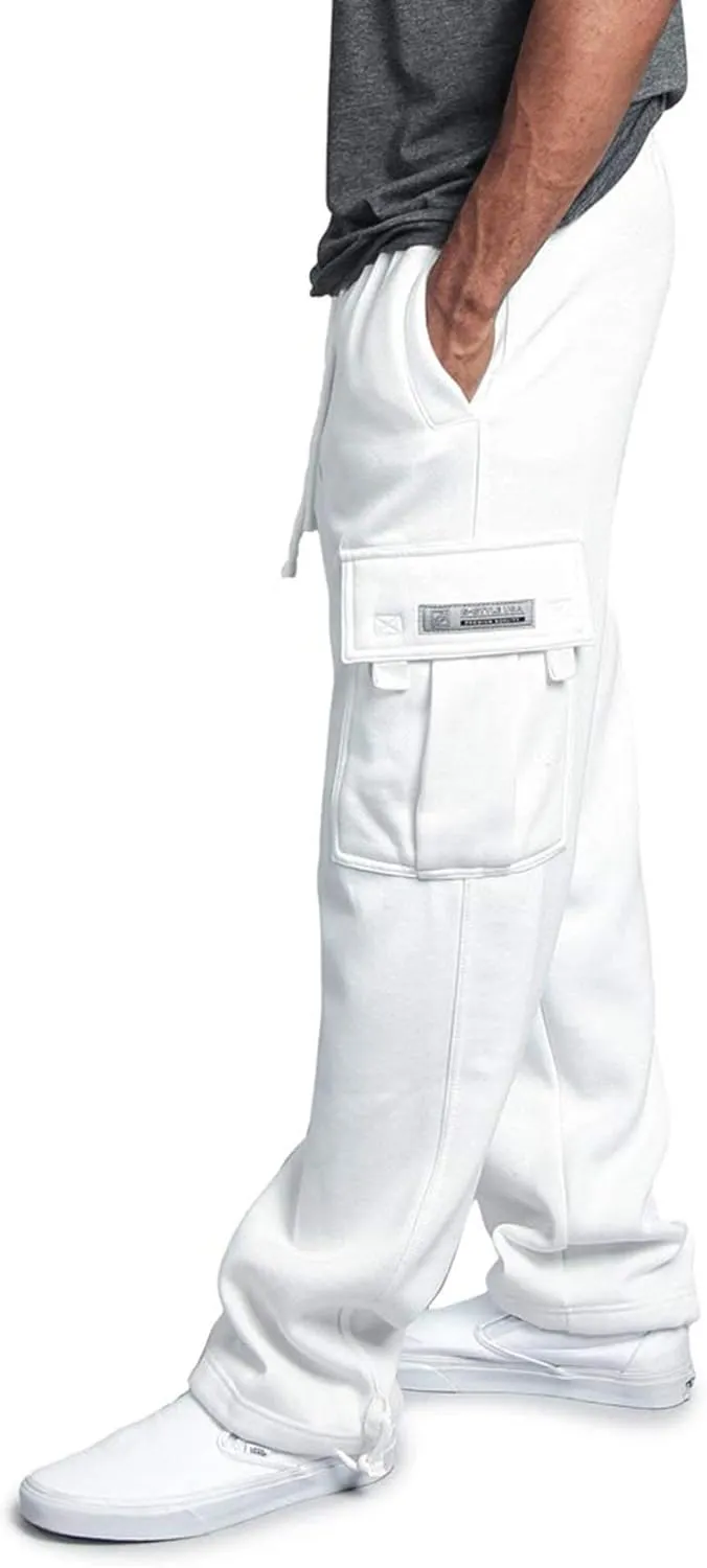 G-Style USA Men's Solid Fleece Heavyweight Cargo Pants