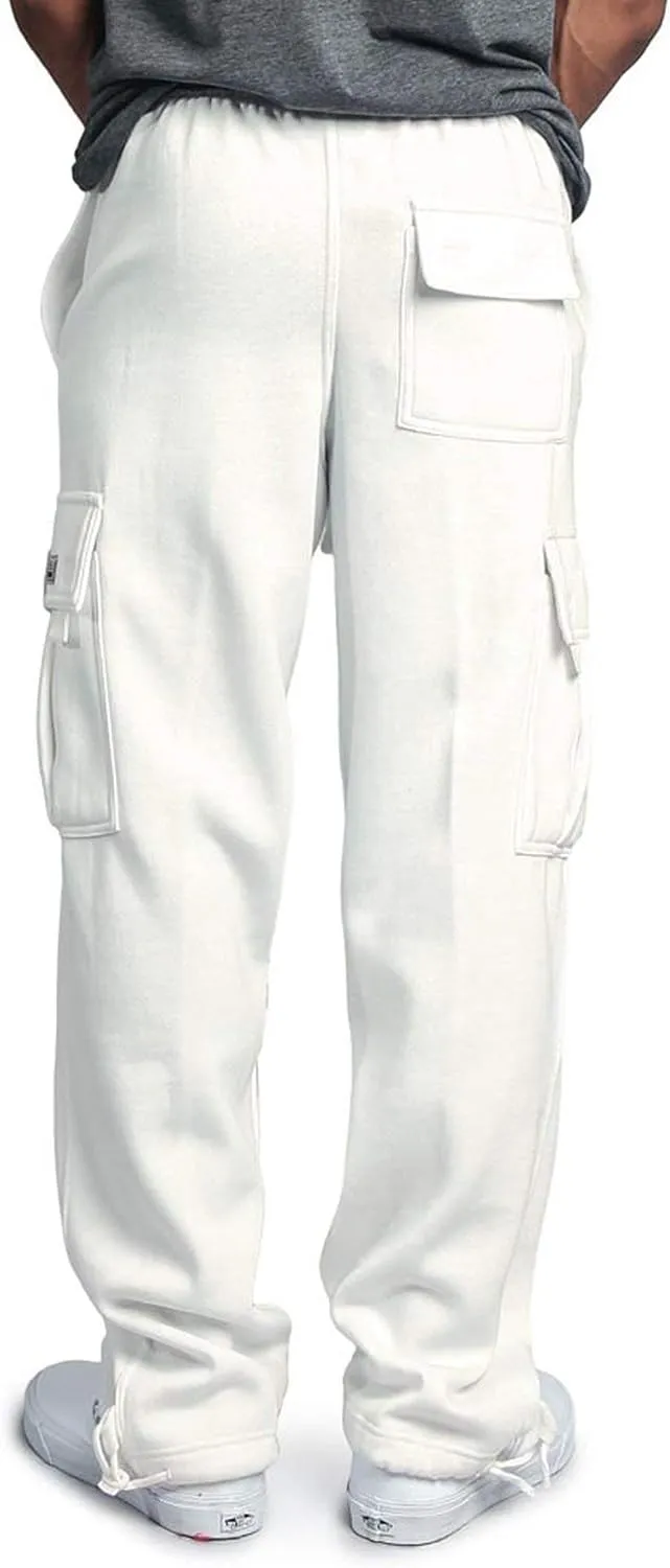 G-Style USA Men's Solid Fleece Heavyweight Cargo Pants