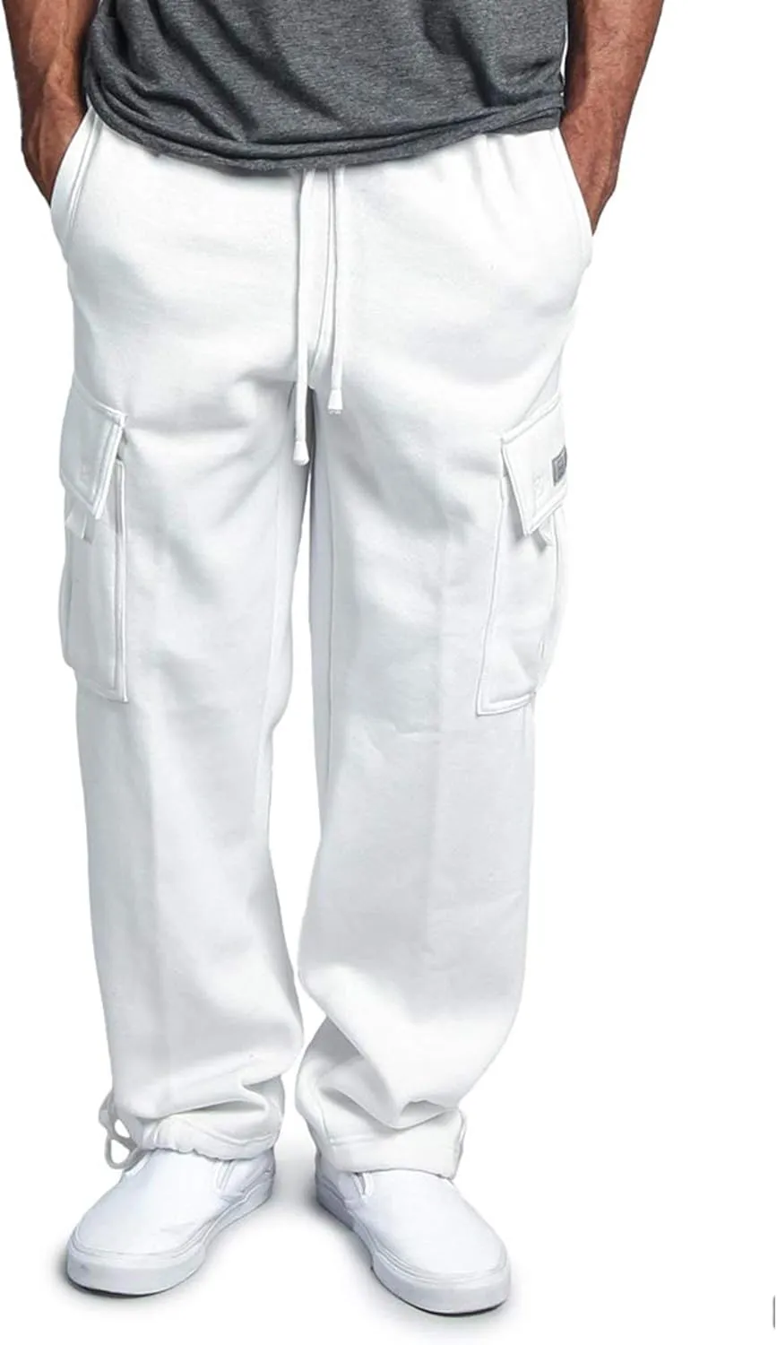 G-Style USA Men's Solid Fleece Heavyweight Cargo Pants