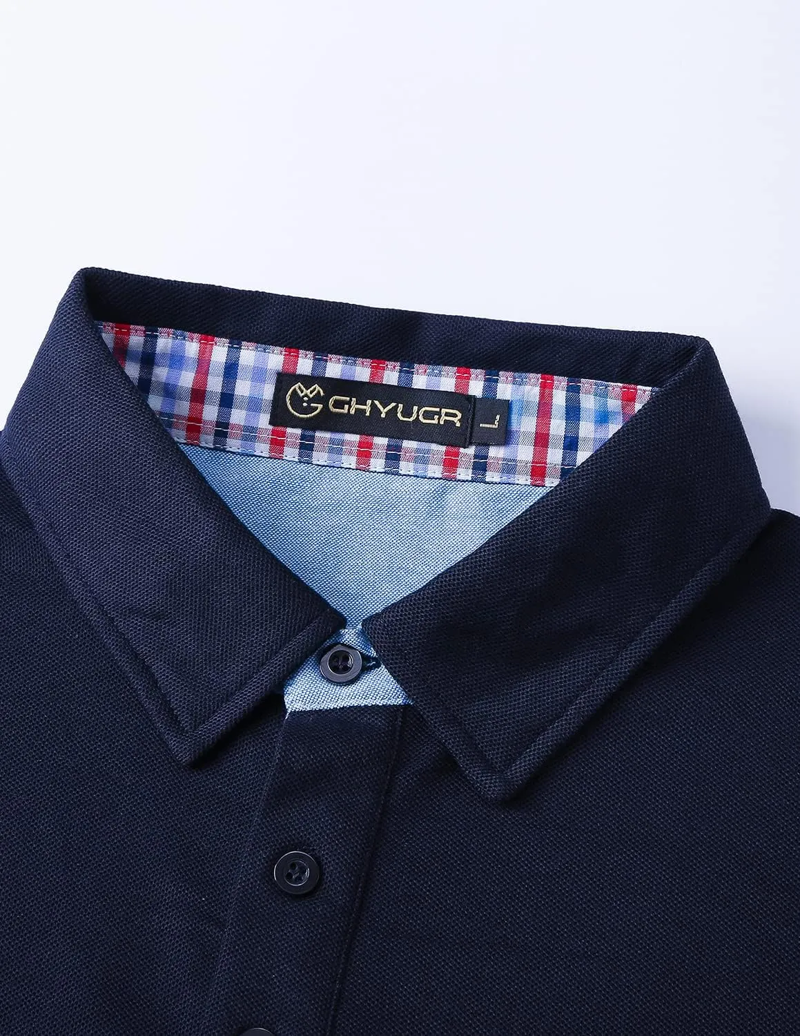 GHYUGR Men's Polo Shirts Short Sleeve Polo Casual Contrast Color Splice T-Shirt