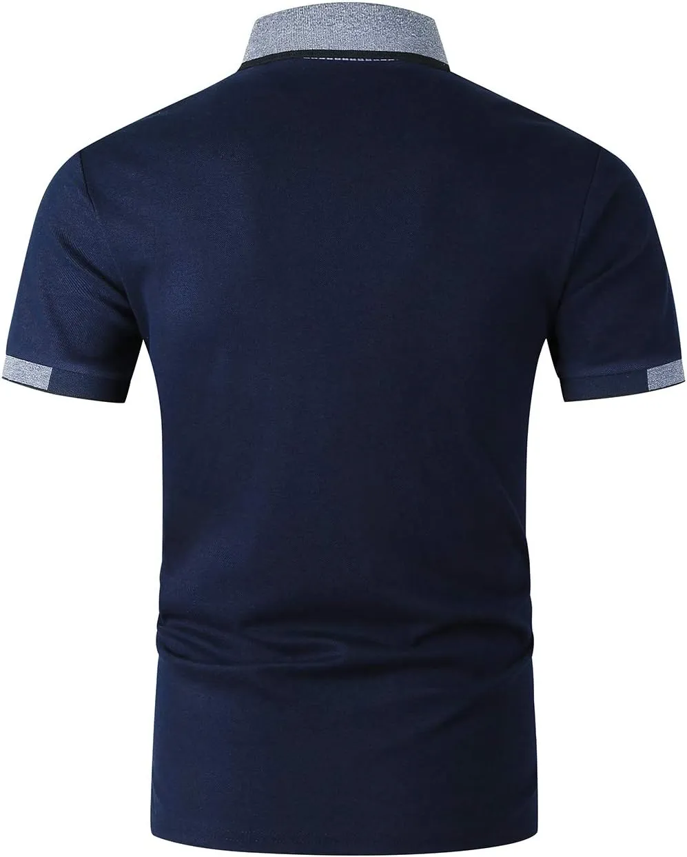 GHYUGR Men's Polo Shirts Short Sleeve Polo Casual Contrast Color Splice T-Shirt
