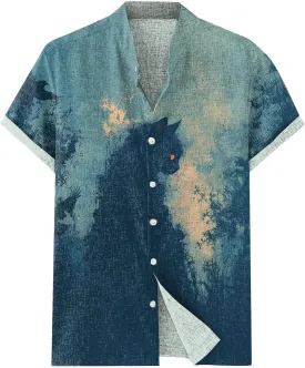 Halloween Shirt Men Fun Pumpkins Skull Men's Halloween Button Up Shirt Hawaiian Funky Holiday Festival Party Shirts