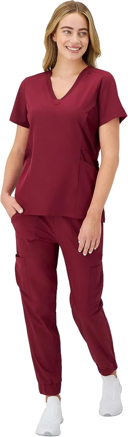 Hanes Women's Scrubs Cargo Joggers, Healthcare Scrub Joggers for Women, Moisture Wicking