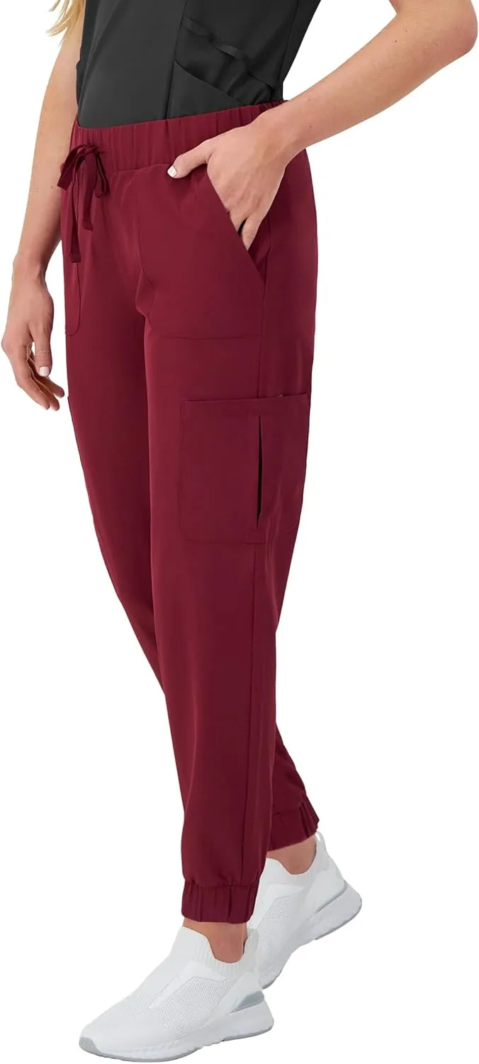 Hanes Women's Scrubs Cargo Joggers, Healthcare Scrub Joggers for Women, Moisture Wicking
