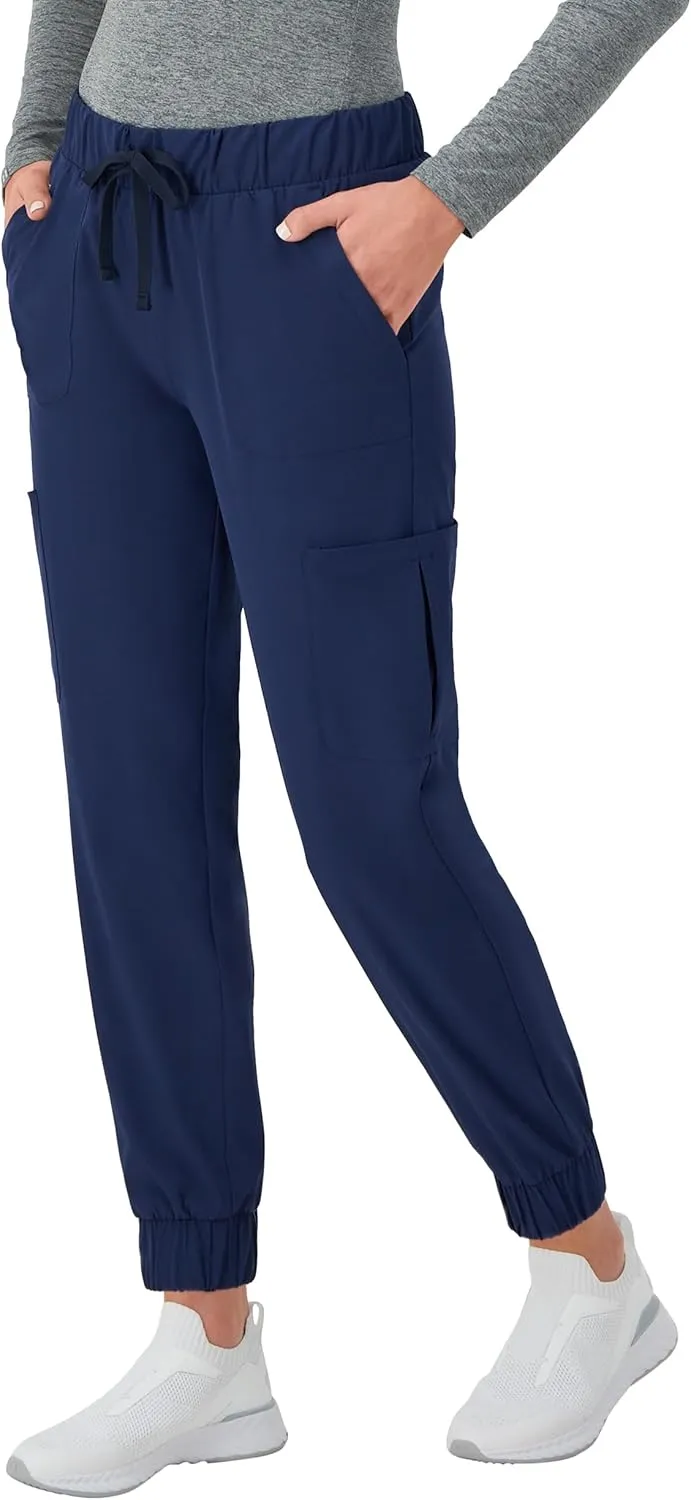 Hanes Women's Scrubs Cargo Joggers, Healthcare Scrub Joggers for Women, Moisture Wicking