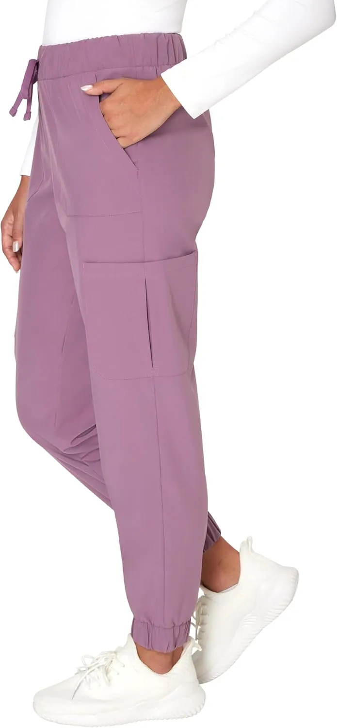 Hanes Women's Scrubs Cargo Joggers, Healthcare Scrub Joggers for Women, Moisture Wicking