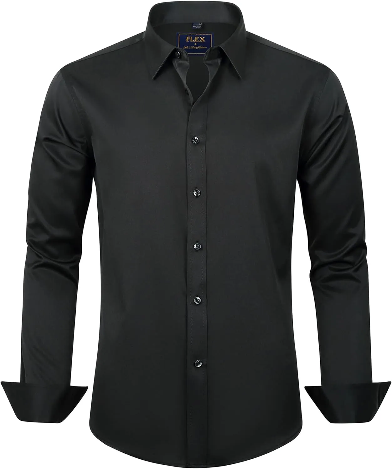 J.VER Men's Dress Shirts Solid Long Sleeve Stretch Wrinkle-Free Formal Shirt Business Casual Button Down Shirts
