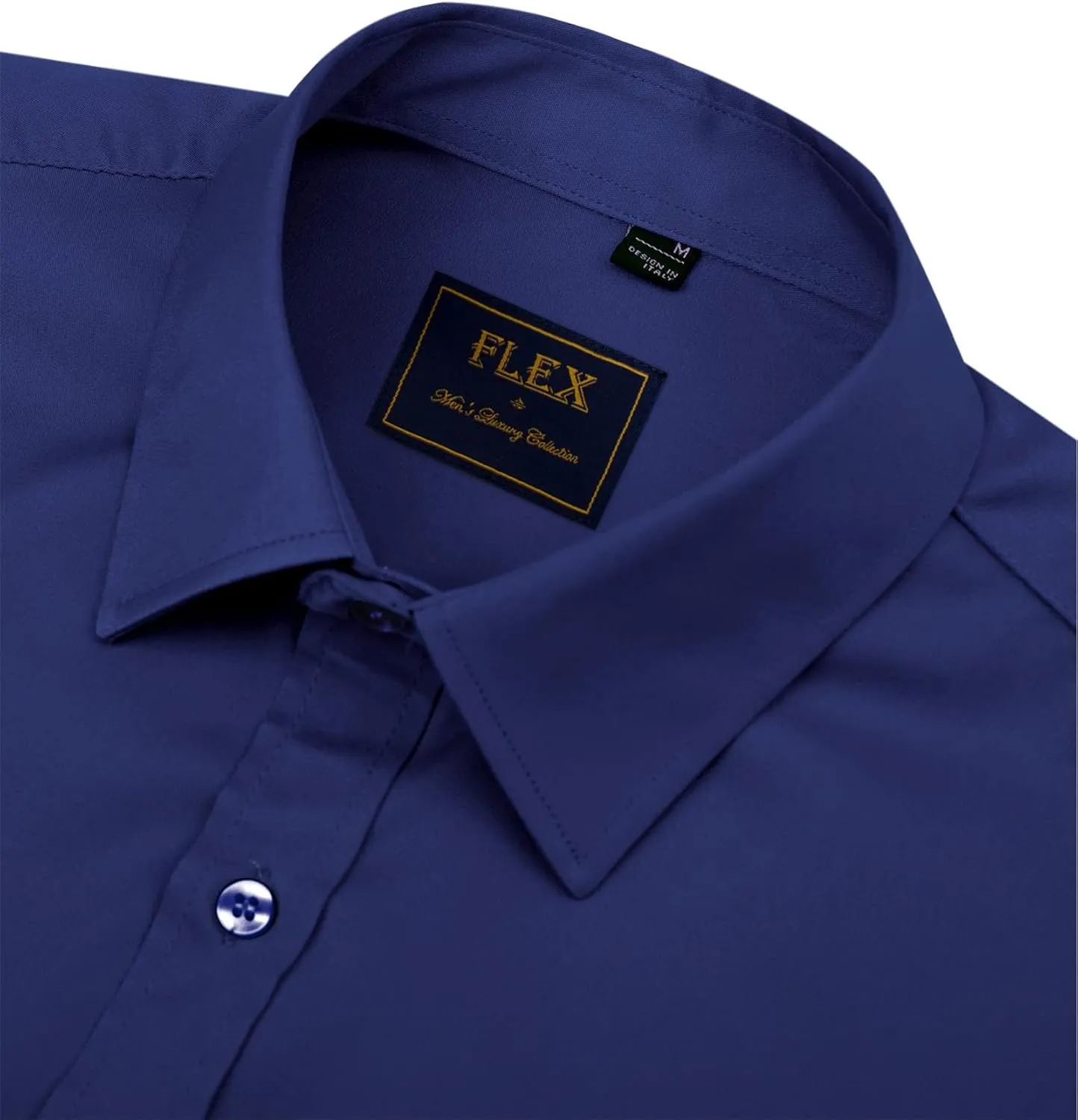 J.VER Men's Dress Shirts Solid Long Sleeve Stretch Wrinkle-Free Formal Shirt Business Casual Button Down Shirts