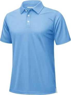 KEFITEVD Men's Polo Shirts Short Sleeve Dry Fit Collared T-Shirt Athletic Performance Polos for Running Golf Tennis