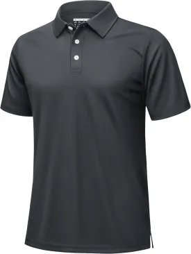 KEFITEVD Men's Polo Shirts Short Sleeve Dry Fit Collared T-Shirt Athletic Performance Polos for Running Golf Tennis