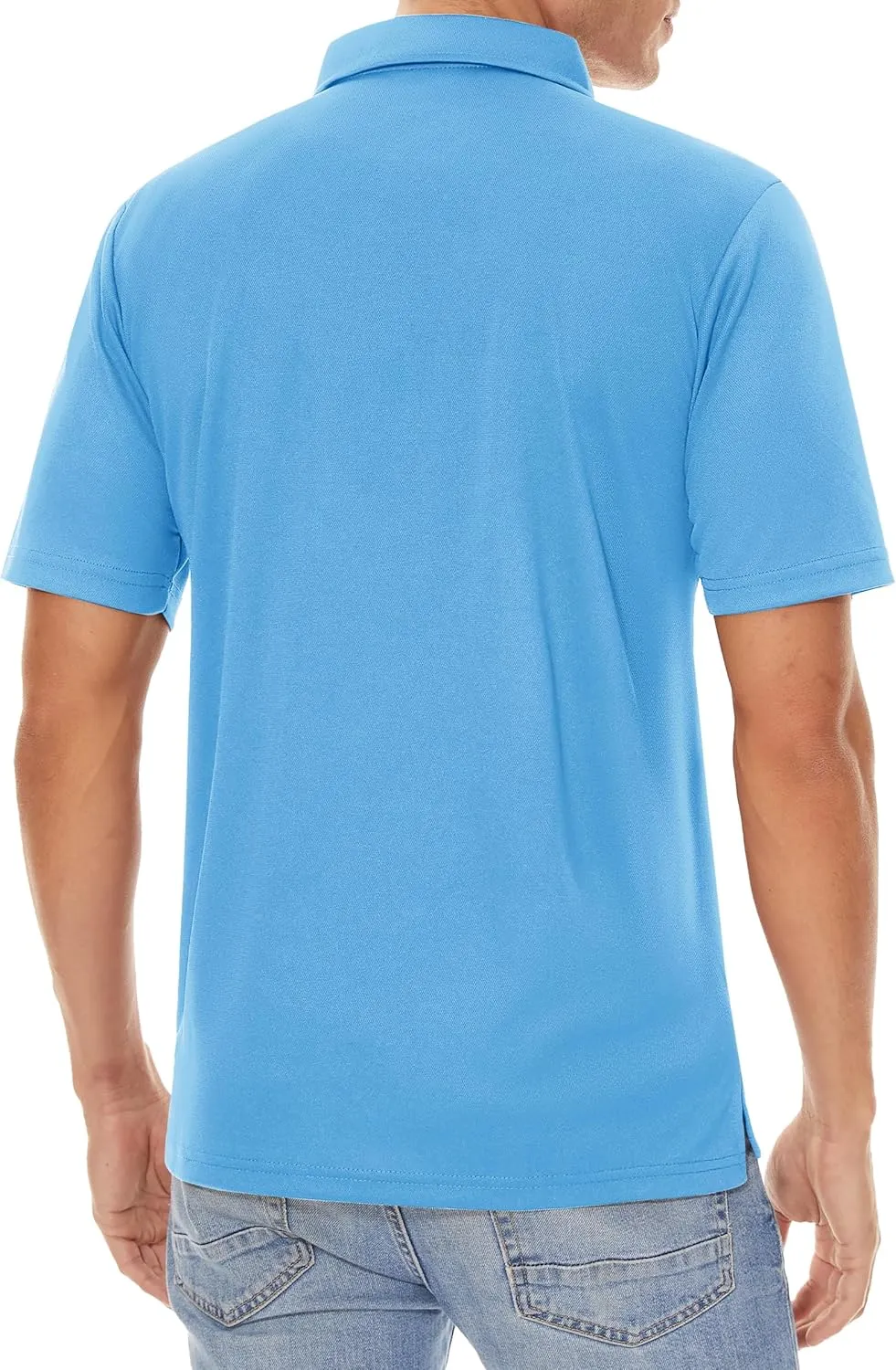 KEFITEVD Men's Polo Shirts Short Sleeve Dry Fit Collared T-Shirt Athletic Performance Polos for Running Golf Tennis