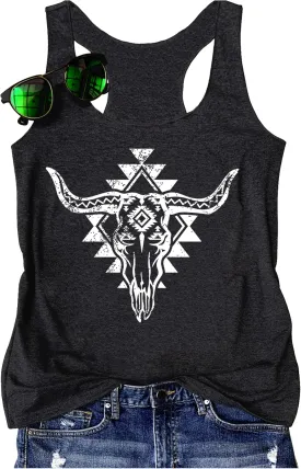 LANMERTREE Summer Vintage Racerback Tank Top Women A Little Country A Little Hood Funny Country Sleeveless Shirt Tops