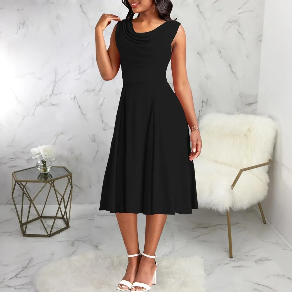 LightlyKiss Women's Summer Short Sleeved Casual Formal Church Wedding Guest Work Clothes